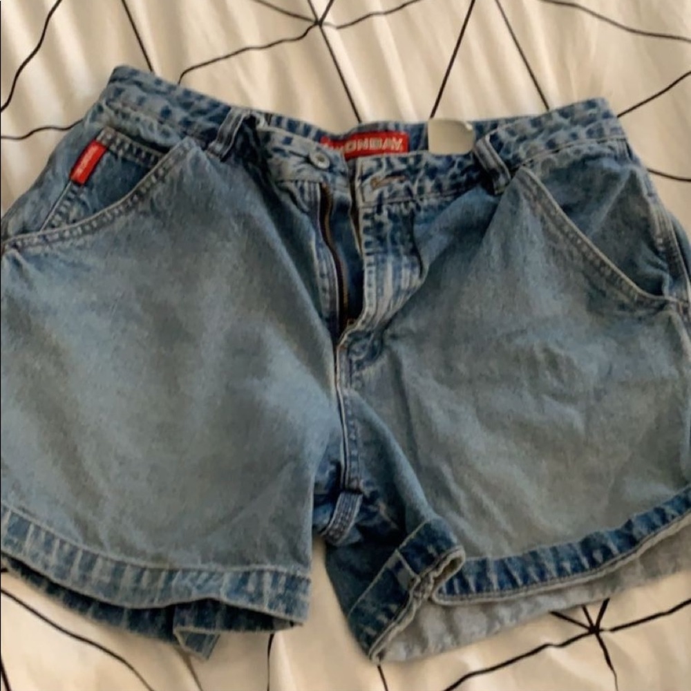 Blue denim shorts